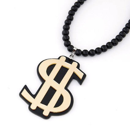 Black Beads Hip Hop Gothic US Dollar Necklaces